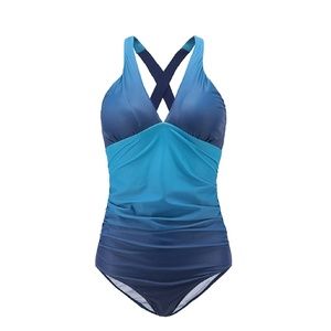 Ombre Blue Rouched One Piece